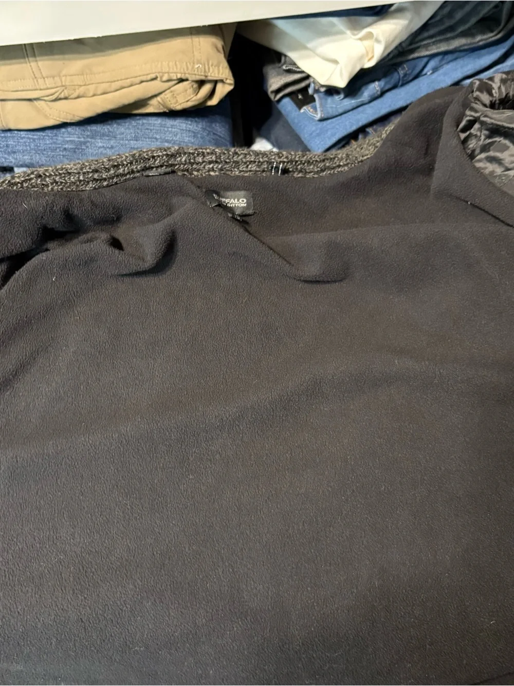 Buffalo David Bitton Charcoal Shawl Collar Patterned Cardigan